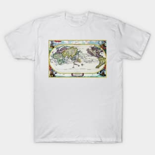 Heinrich Scherer - Voyage Map 1703 -  Ancient Worlds T-Shirt